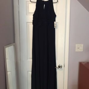 Night way size 12 navy blue halter gown